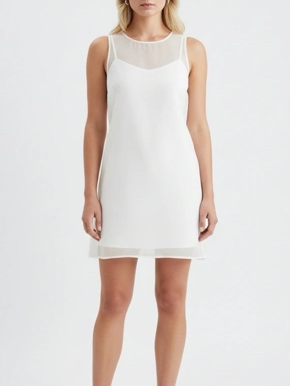A New Day Cream Sheer Dress with Slip